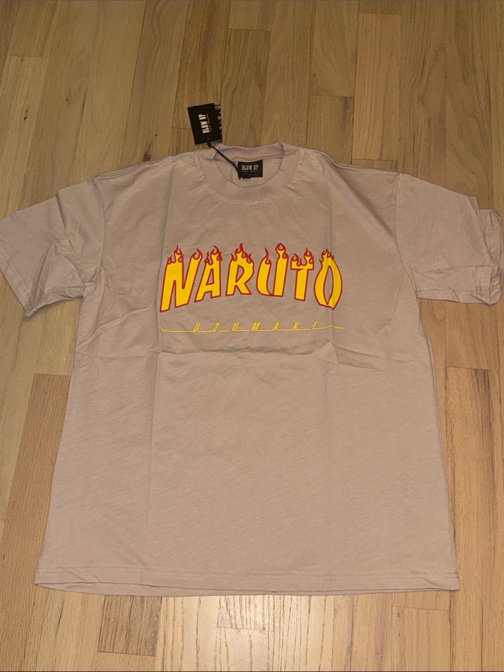 Naruto Flame Logo Tee - Light Pink